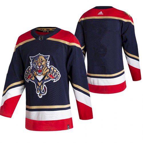 Men Florida Panthers Blank Blue NHL 2021 Reverse Retro jersey->florida panthers->NHL Jersey